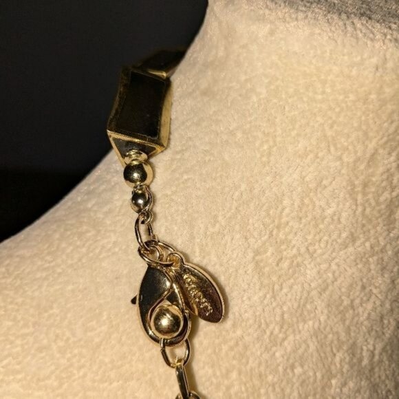 Chico's Geometric Black & Gold Statement Necklace - Picture 4 of 6